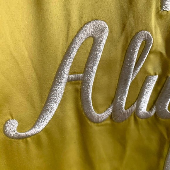 Forever 21 Yellow Satin Bomber New York Plus size - Picture 6 of 13